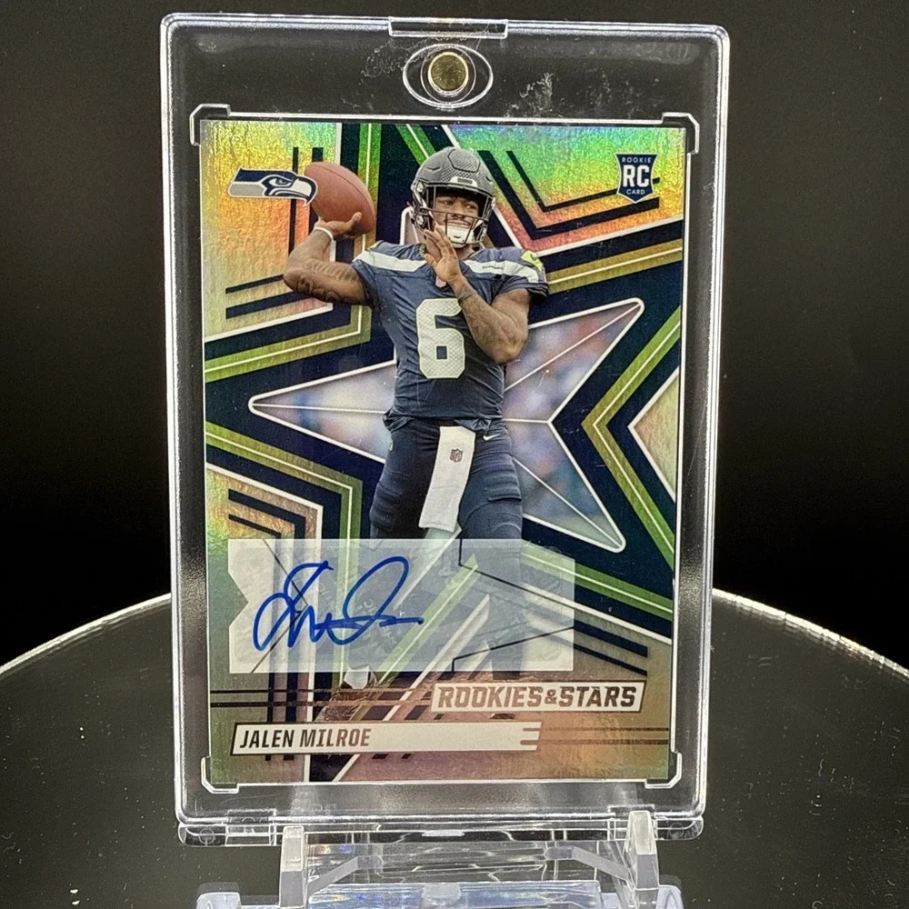 2025 Panini Rookies & Stars Jalen Milroe Rookie Autograph Card #132 Seahawks!